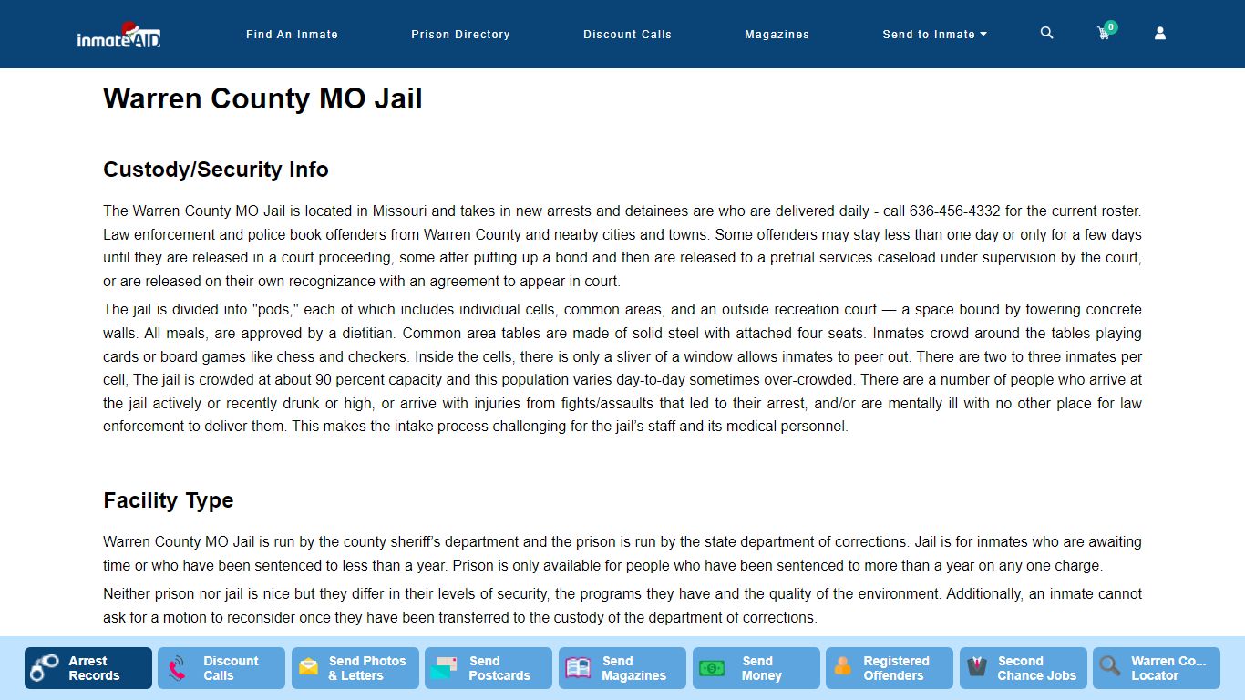 Warren County MO Jail - InmateAid